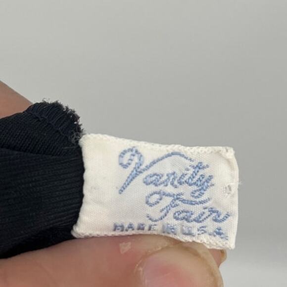 Vintage 90s Vanity Fair Basque Waist Slip Dress Sz S Y2K Black Lace Whimsigoth - Picture 11 of 12